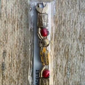 Vintage School Teacher Charm Bracelet Apple School Bus Globe